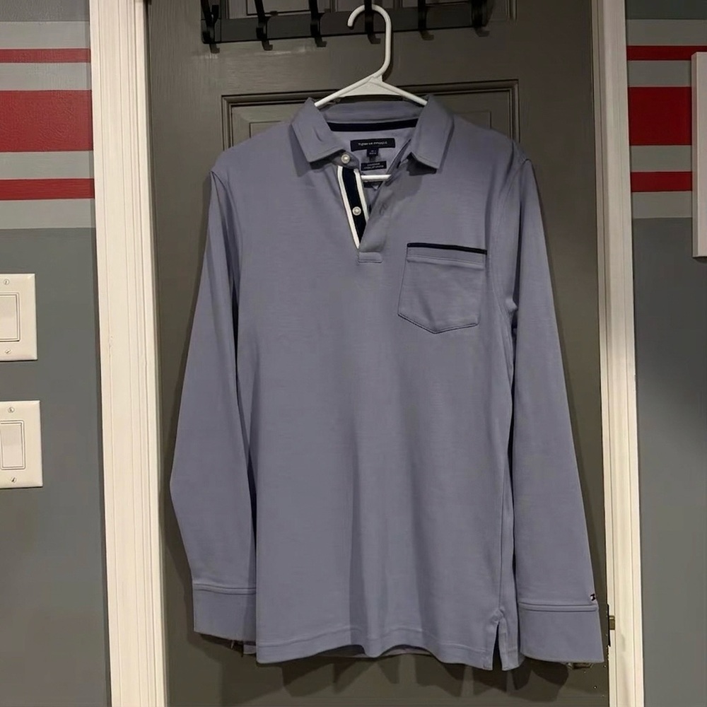 NWOT Tommy Hilfiger Men’s Small Long Sleeve Polo Blue